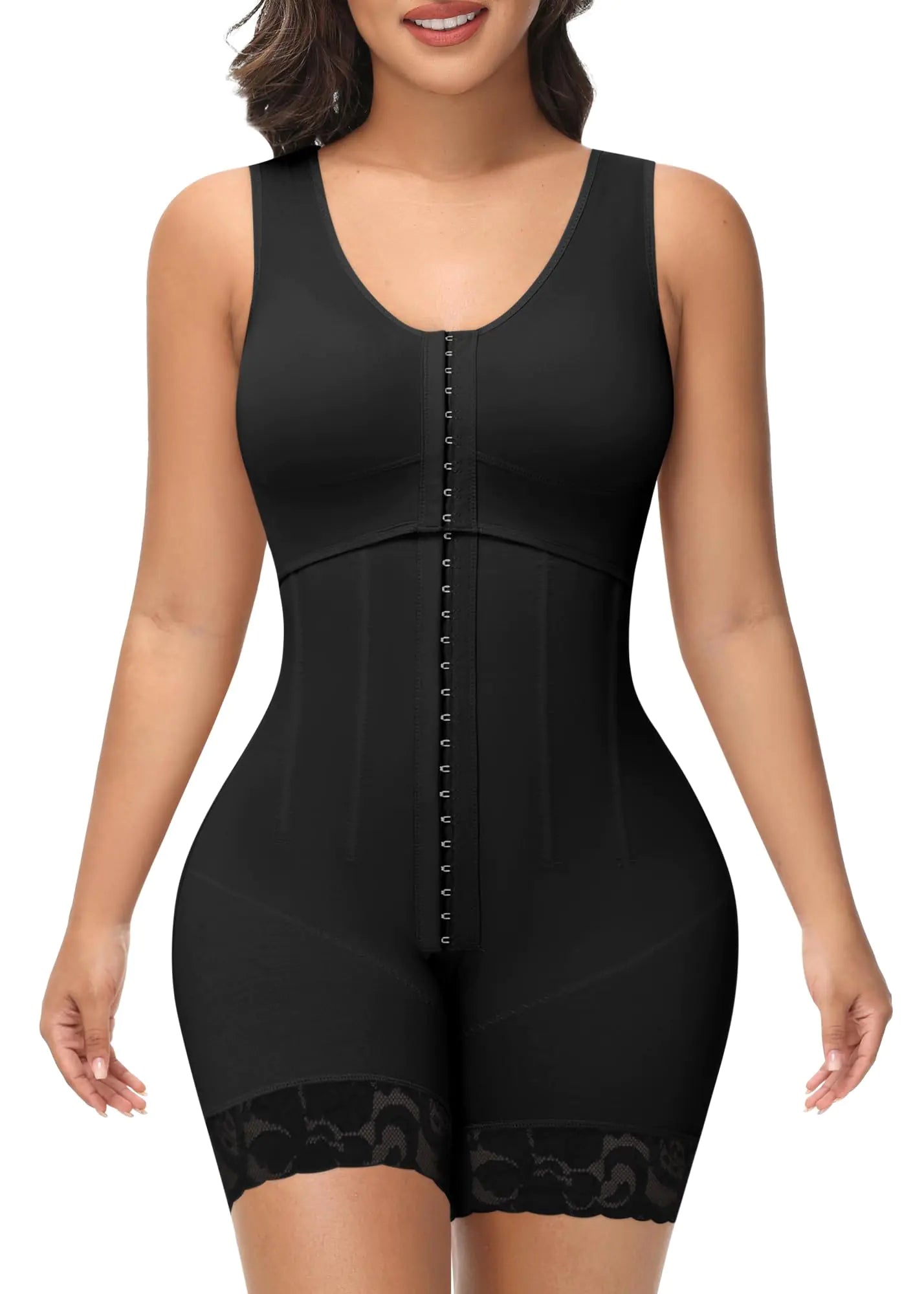 M MYODRESS Fajas Colombianas Moldeadoras de Cintura y Abdomen Body Shaper Shaping Girdles Stage 2 Lipo 360 Curvy Faja Full Body Shapewear Post Surgery High Compression Garment Black